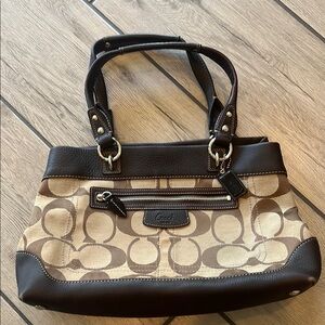 Coach G0993-14423 Signature “C” Canvas w/ Leather Trim Satchel Handbag